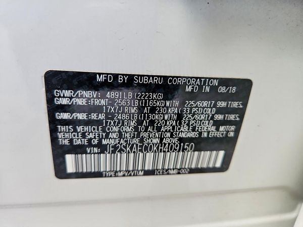 2019 SUBARU FORESTER Prm Base+ES