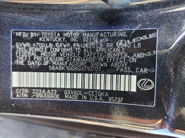 2016 LEXUS ES