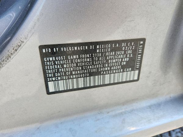 2022 VOLKSWAGEN JETTA S