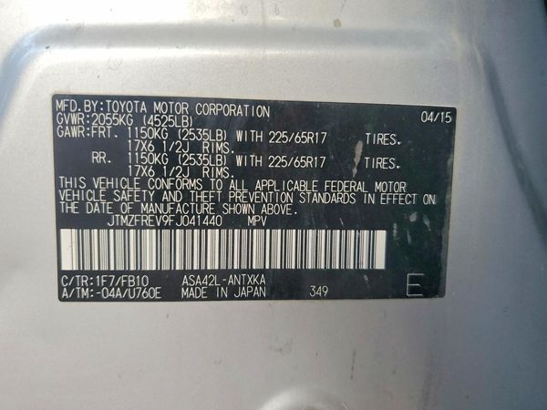 2015 TOYOTA RAV4 LE (X Grade)