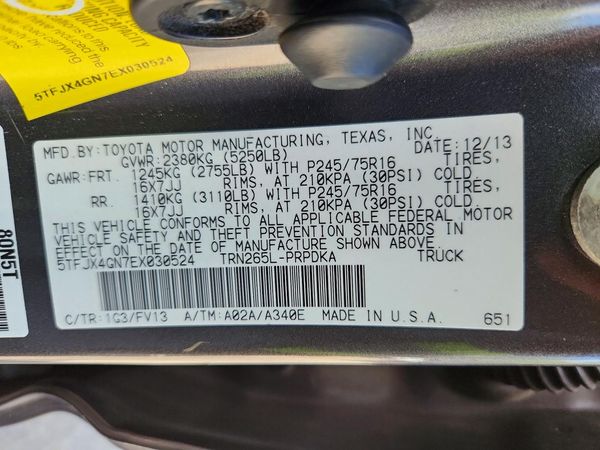 2014 TOYOTA TACOMA Delux Grade