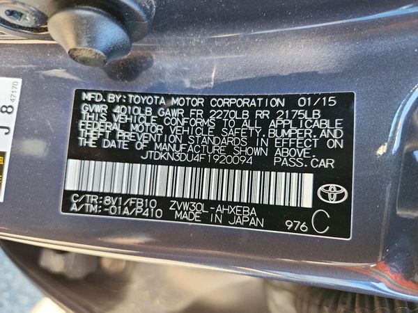 2015 TOYOTA PRIUS — VINS