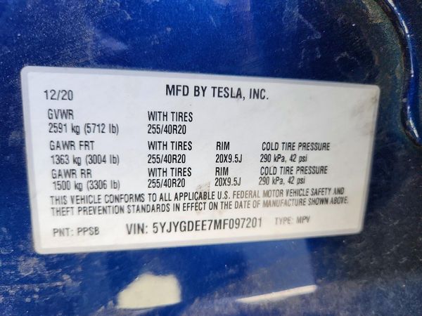 2021 TESLA MODEL Y