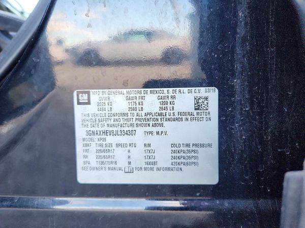 2018 CHEVROLET EQUINOX LS — VINS