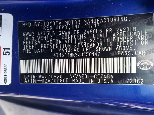 2018 TOYOTA CAMRY