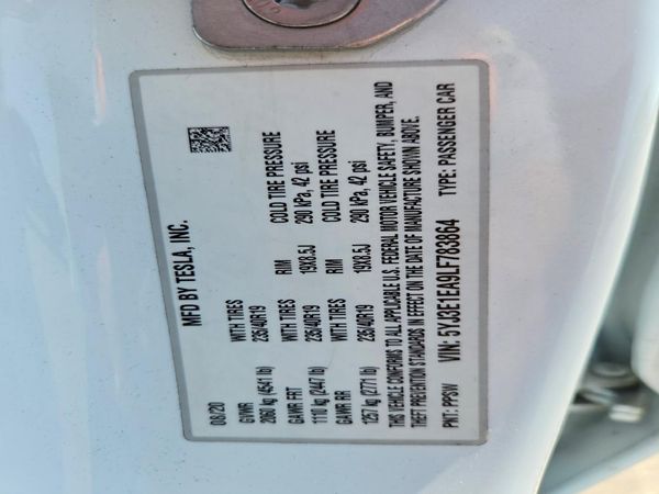 2020 TESLA MODEL 3 — VINS