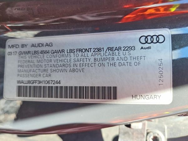 2017 AUDI A3 quattro Premium Plus