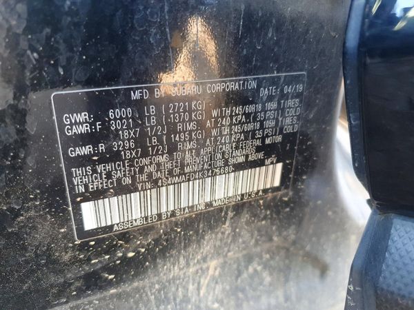 2019 SUBARU ASCENT Premium 7+ES+KA