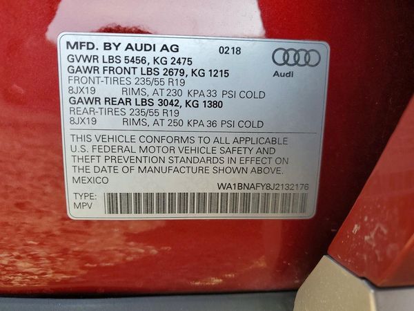 2018 AUDI Q5 quattro Premium Plus