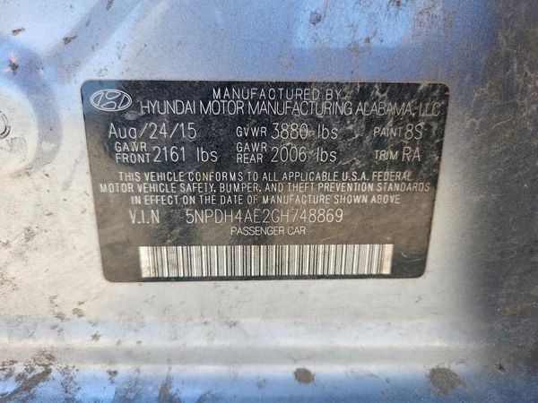 2016 HYUNDAI ELANTRA