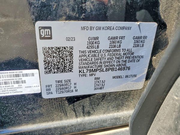 2023 CHEVROLET TRAILBLAZE LT — VINS