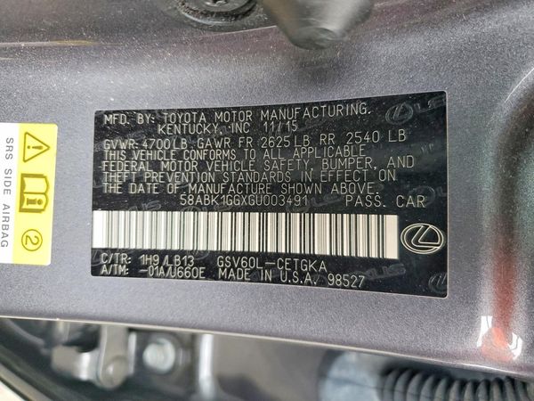 2016 LEXUS ES 350