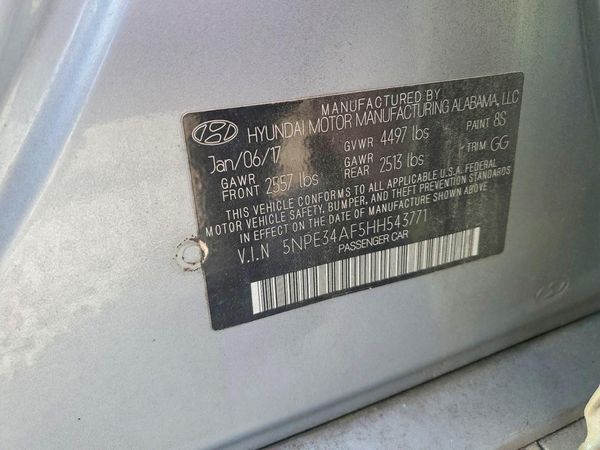 2017 HYUNDAI SONATA