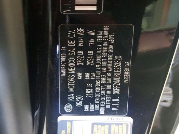 2020 KIA FORTE FE, LXS