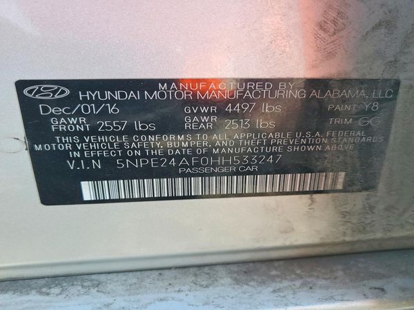 2017 HYUNDAI SONATA