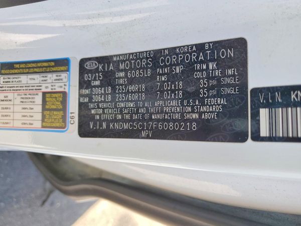 2015 KIA SEDONA GLS - Middle level