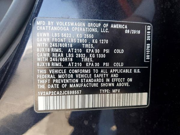 2018 VOLKSWAGEN ATLAS