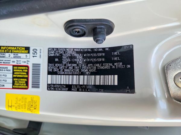 2016 TOYOTA SIENNA