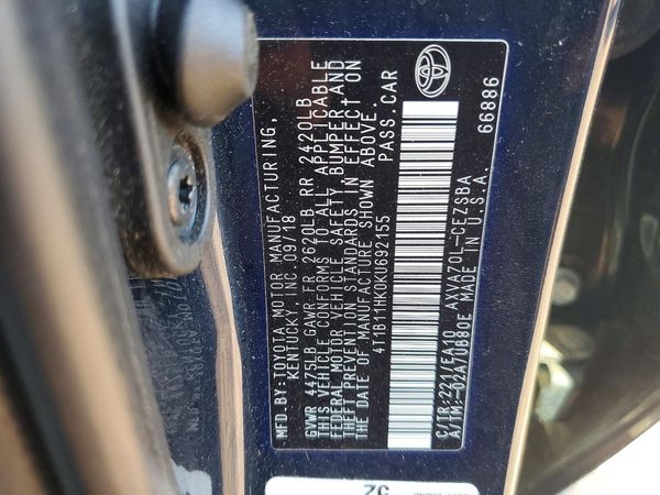 2019 TOYOTA CAMRY L/LE/SE/XLE