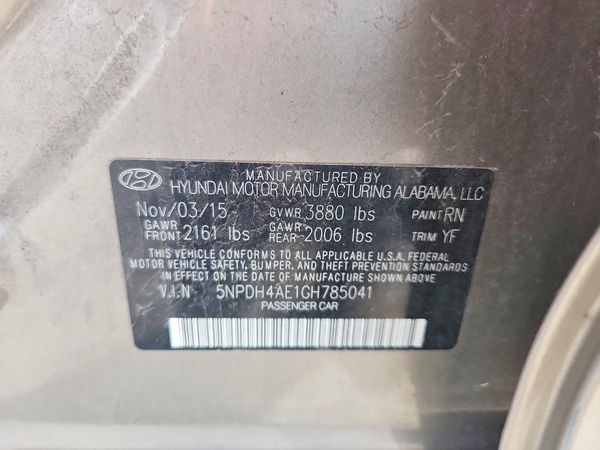 2016 HYUNDAI ELANTRA