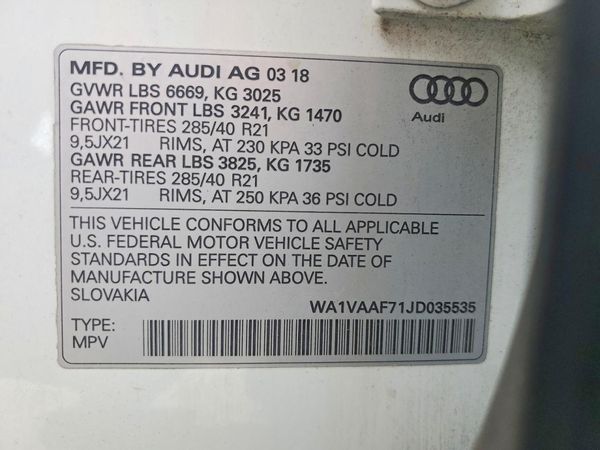 2018 AUDI Q7 quattro Prestige