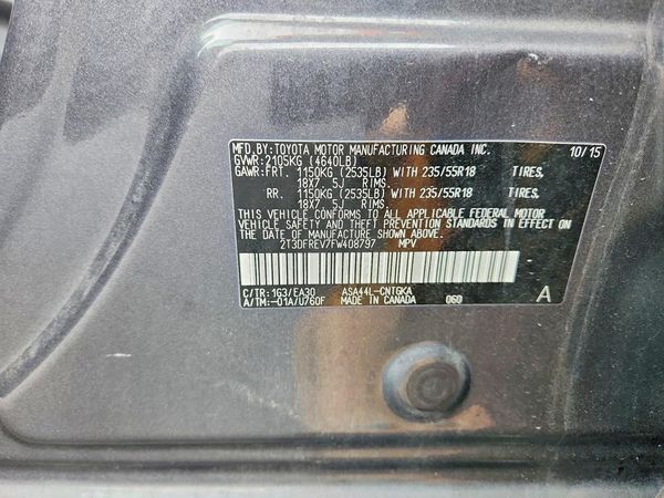2015 TOYOTA RAV4 Limited (G Grade)