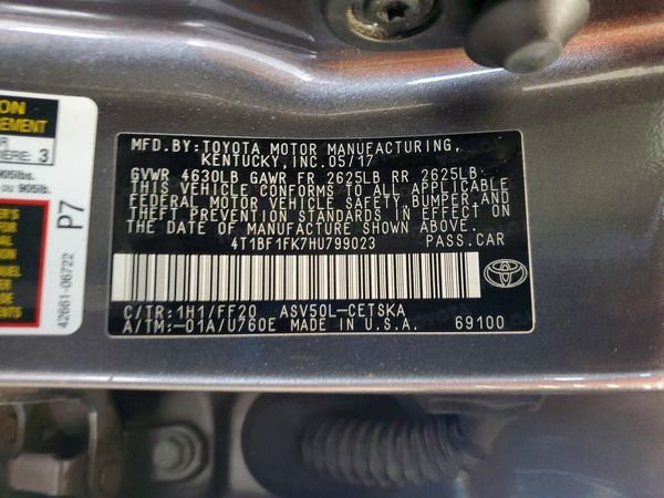 2017 TOYOTA CAMRY LE/SE/XLE/XSE
