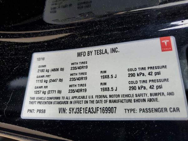 2018 TESLA MODEL 3