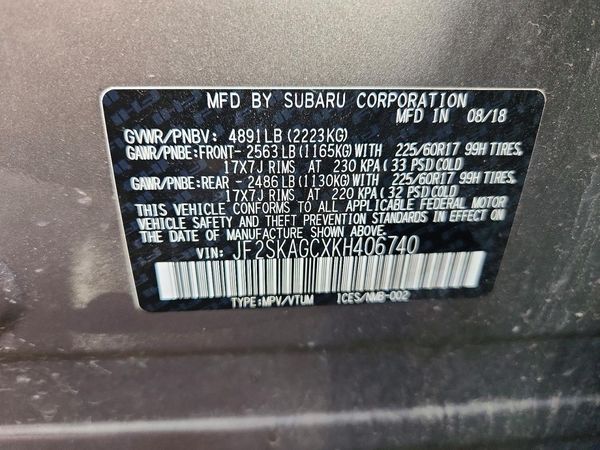 2019 SUBARU FORESTER Prm+ES+SMART