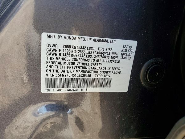 2020 HONDA PILOT