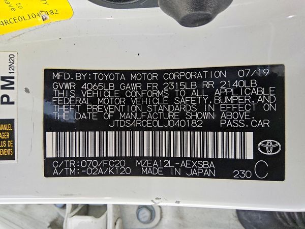 2020 TOYOTA COROLLA SE, CVT