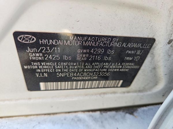 2012 HYUNDAI SONATA