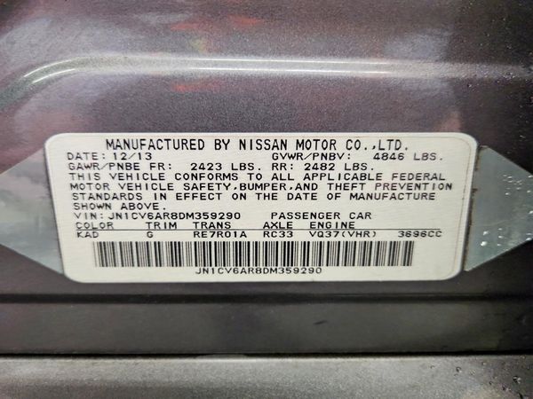 2013 INFINITI G37 — VINS