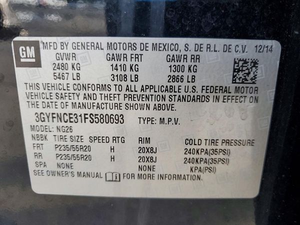 2015 CADILLAC SRX Performance