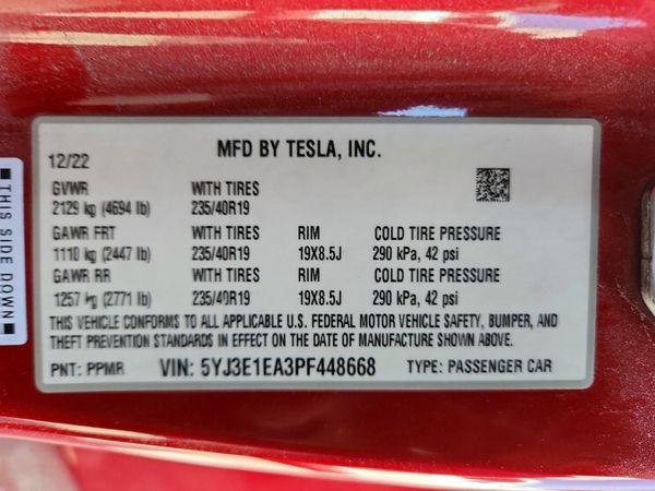 2023 TESLA MODEL 3