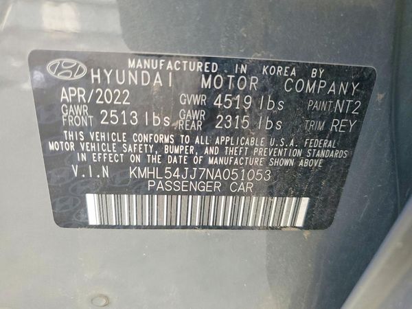 2022 HYUNDAI SONATA Limited — VINS