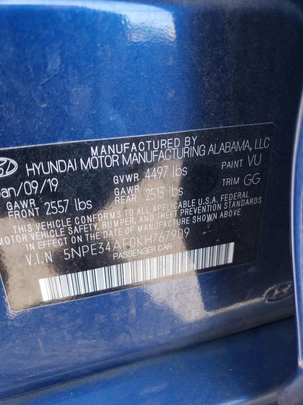 2019 HYUNDAI SONATA