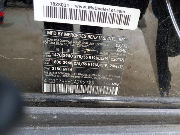 2012 MERCEDES-BENZ GL GL450 4-MATIC