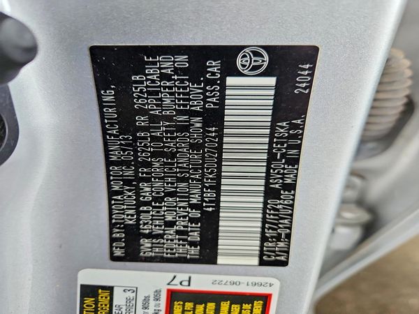 2013 TOYOTA CAMRY
