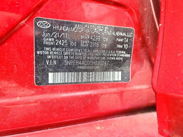 2012 HYUNDAI SONATA