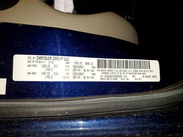 2012 DODGE GRAND CARAVAN Crew
