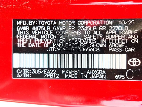 2026 TOYOTA PRIUS — VINS