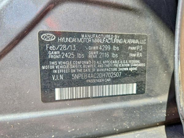 2013 HYUNDAI SONATA GLS/ GLS Popular — VINS