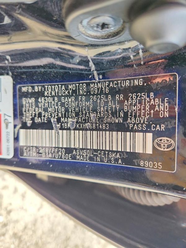 2017 TOYOTA CAMRY LE/SE/XLE/XSE