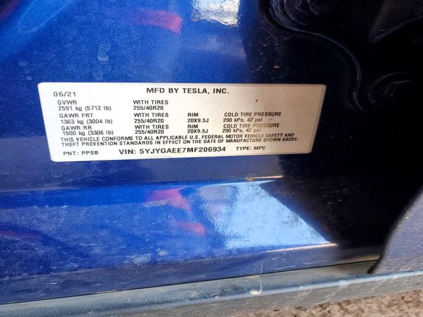 2021 TESLA MODEL Y