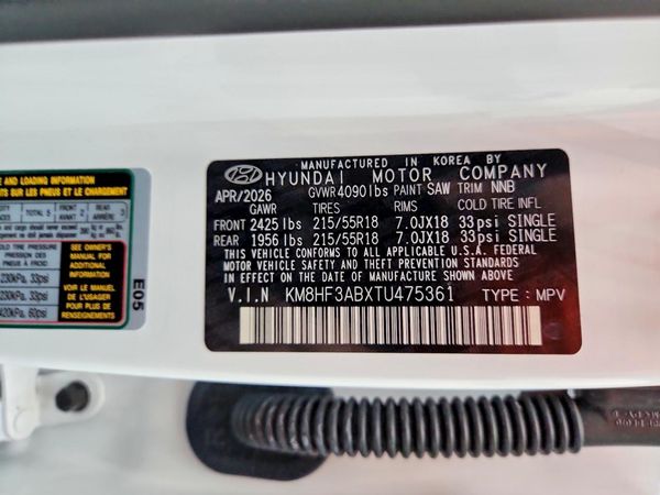 2026 HYUNDAI KONA SEL Sport — VINS