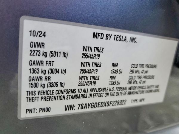 2025 TESLA MODEL Y