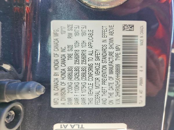 2017 HONDA CRV EX