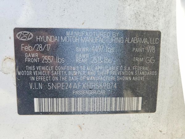 2017 HYUNDAI SONATA