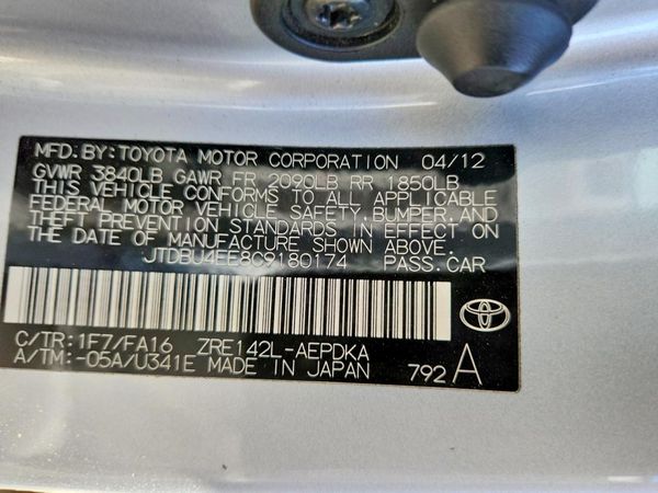 2012 TOYOTA COROLLA